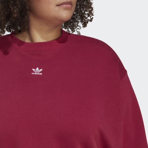 Sweat Adicolor Essentials Crew (taille Plus) Adidas Bordeaux
