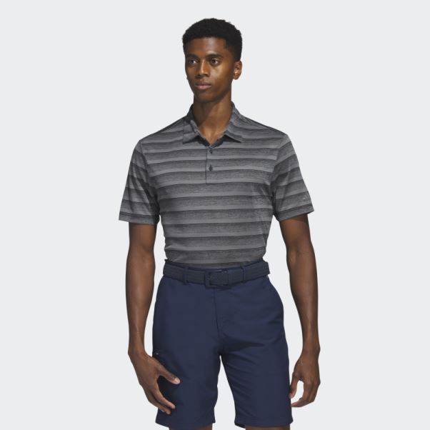 Adidas Polo Rayé Bicolore Gris Fashion