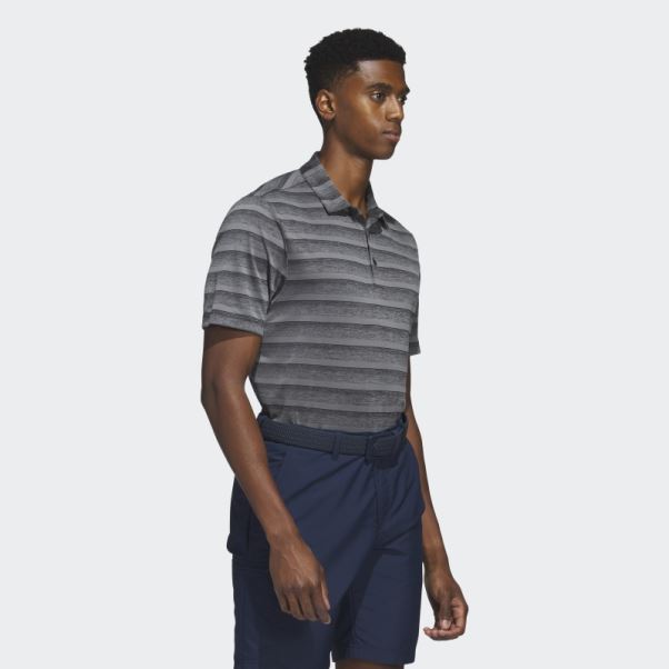 Adidas Polo Rayé Bicolore Gris Fashion