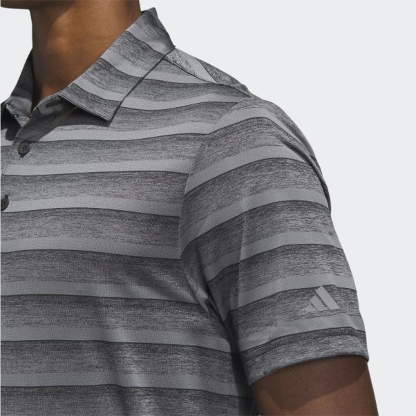 Adidas Polo Rayé Bicolore Gris Fashion