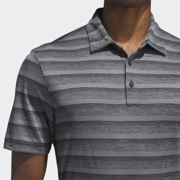 Adidas Polo Rayé Bicolore Gris Fashion
