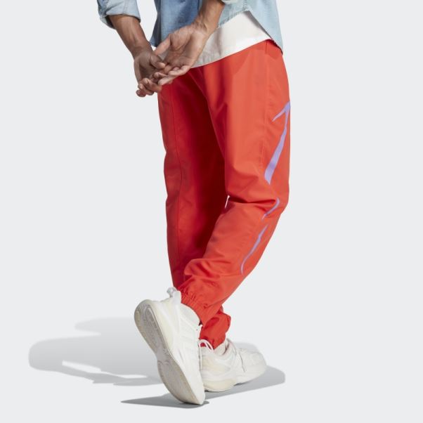 Pantalon Tissé Color Block Rouge Adidas