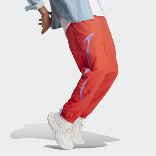 Pantalon Tissé Color Block Rouge Adidas