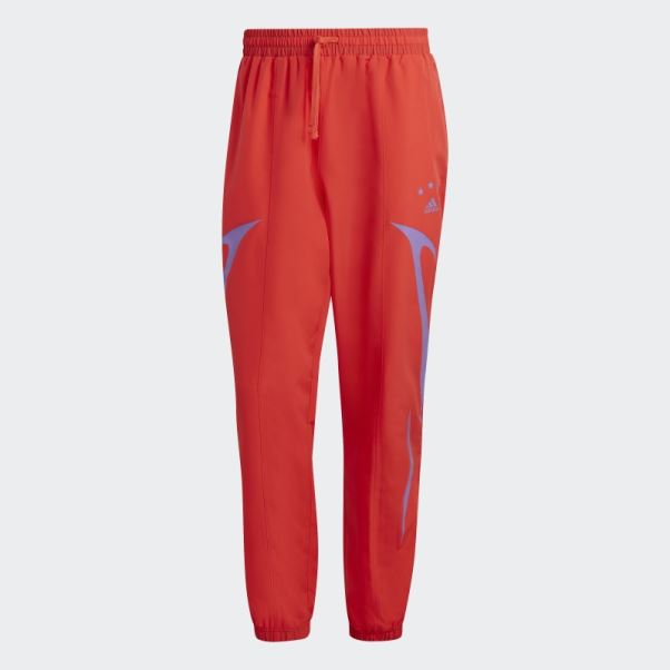 Pantalon Tissé Color Block Rouge Adidas