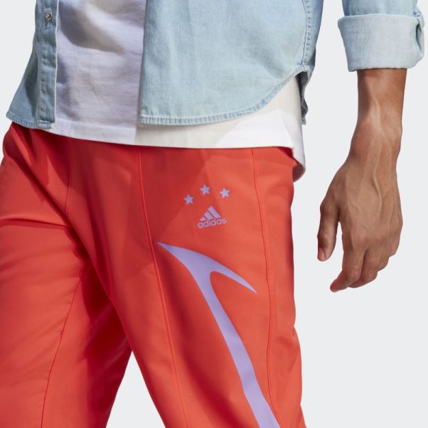 Pantalon Tissé Color Block Rouge Adidas