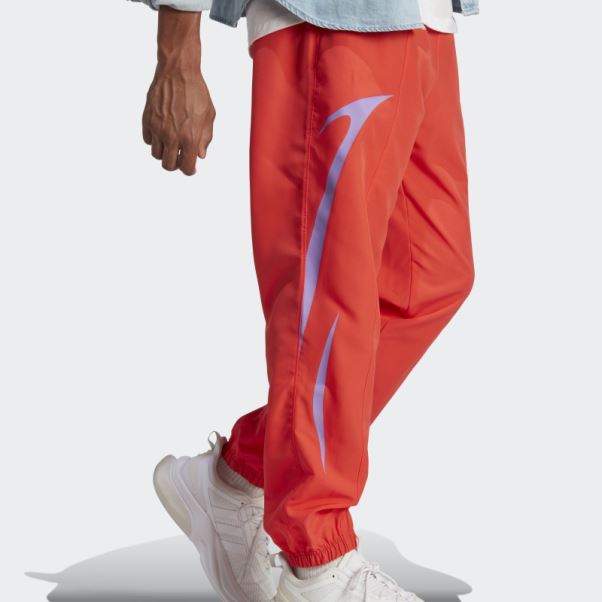 Pantalon Tissé Color Block Rouge Adidas