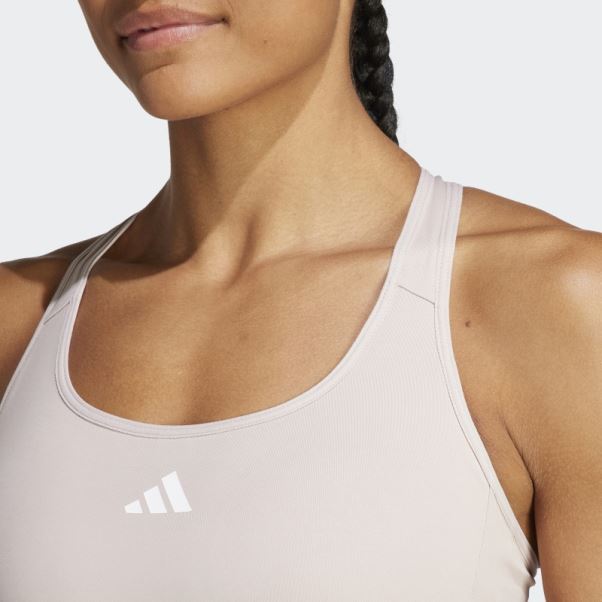 Soutien-gorge Techfit à Maintien Moyen Powerreact Training Adidas Taupe