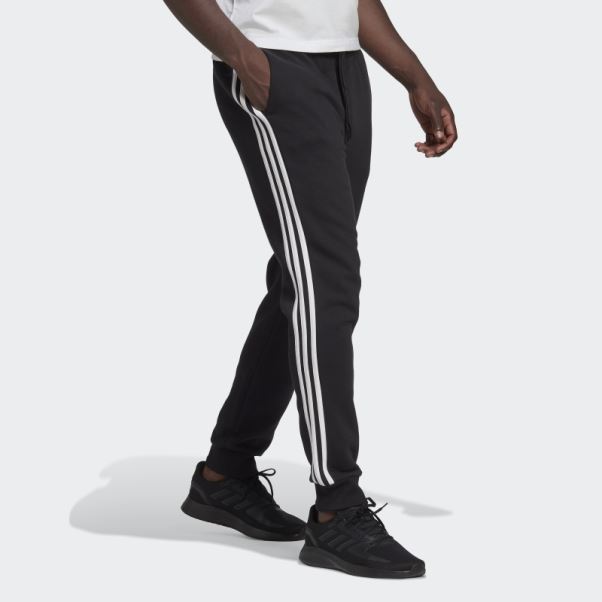 Pantalon Fuselé à 3 Bandes En Molleton Essentials Noir Adidas