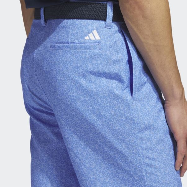 Adidas Short De Golf Imprimé Ultimate365 Neuf Pouces Bleu