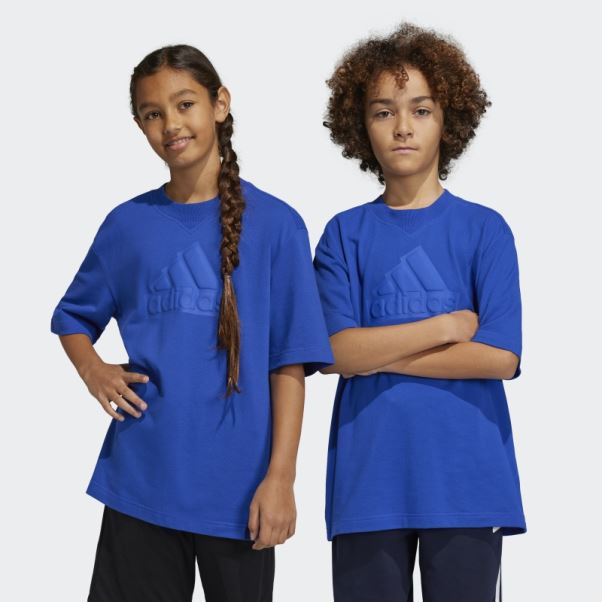 Tee Shirt Adidas Future Icon Piqué Logo Bleu