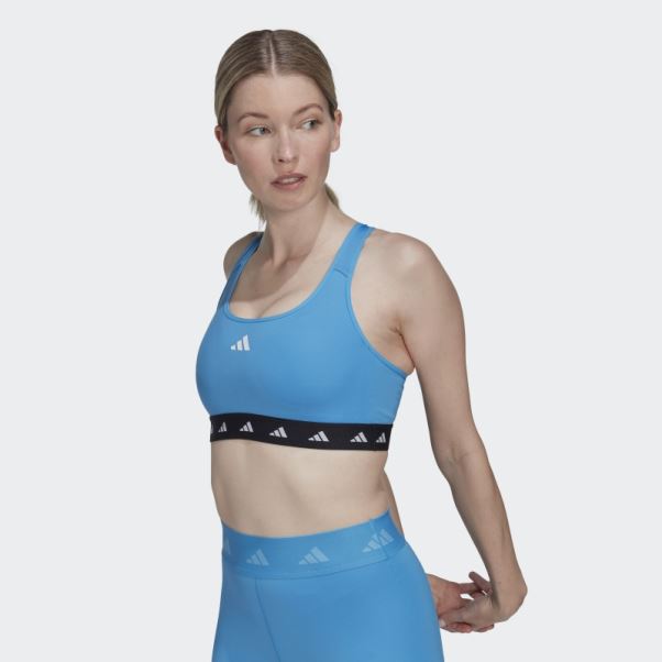 Soutien-gorge Techfit à Maintien Moyen Powerreact Training Bleu Adidas