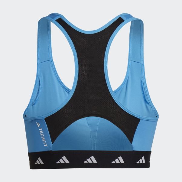 Soutien-gorge Techfit à Maintien Moyen Powerreact Training Bleu Adidas