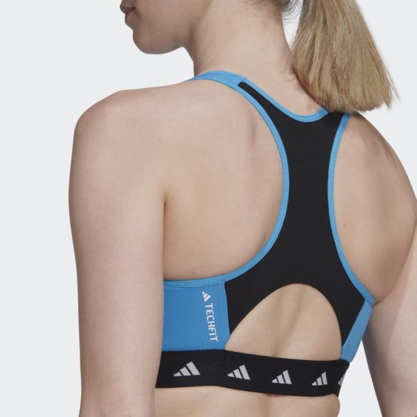 Soutien-gorge Techfit à Maintien Moyen Powerreact Training Bleu Adidas