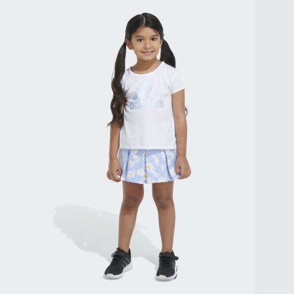 Ensemble Short Adidas Ss Tee Ft Aop Blanc