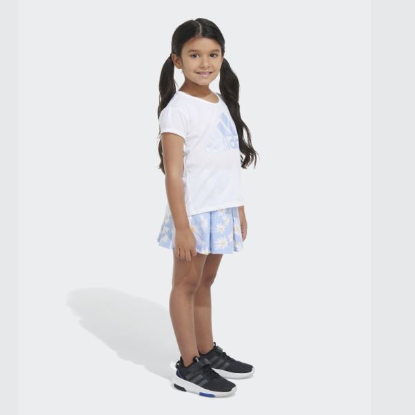 Ensemble Short Adidas Ss Tee Ft Aop Blanc