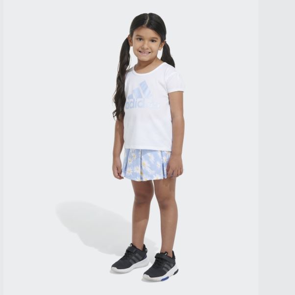 Ensemble Short Adidas Ss Tee Ft Aop Blanc
