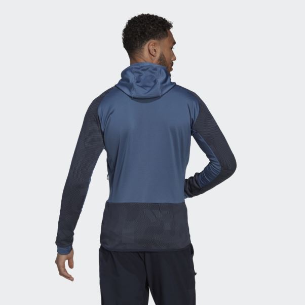 Adidas Terrex Tech Flooce Veste Polaire De Randonnée à Capuche Acier