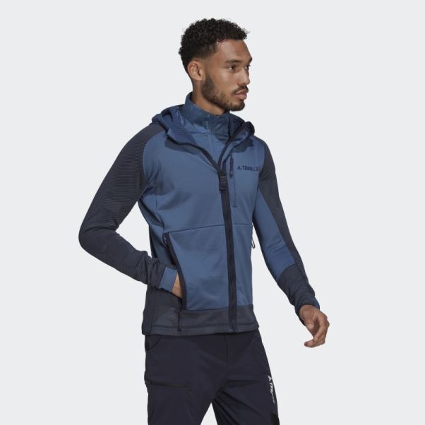Adidas Terrex Tech Flooce Veste Polaire De Randonnée à Capuche Acier