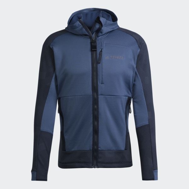 Adidas Terrex Tech Flooce Veste Polaire De Randonnée à Capuche Acier