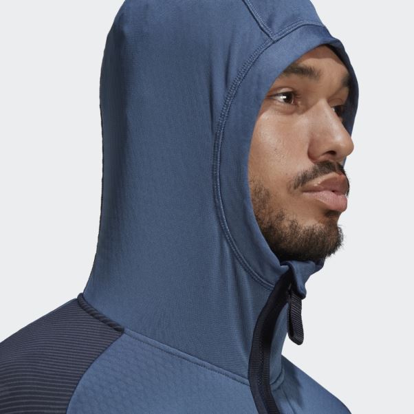 Adidas Terrex Tech Flooce Veste Polaire De Randonnée à Capuche Acier