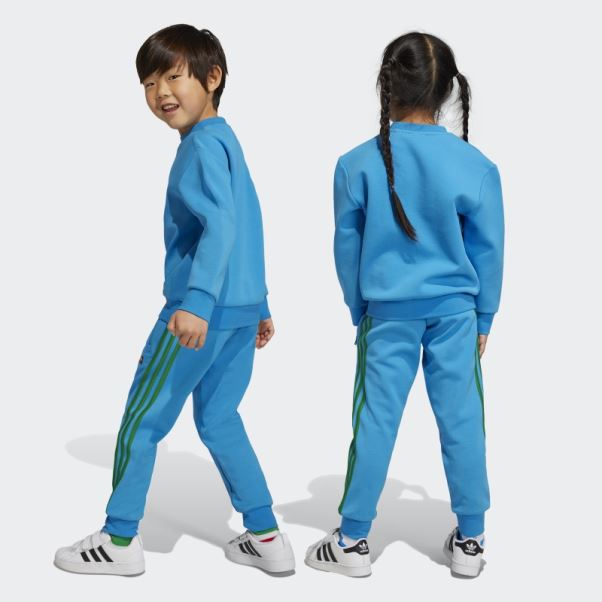 Ensemble Sweat Et Pantalon Adidas X Classic Lego Crew Bleu Chaud