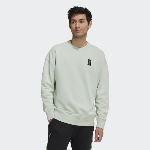 Sweat Adidas Real Madrid Lifestyler Crew Vert