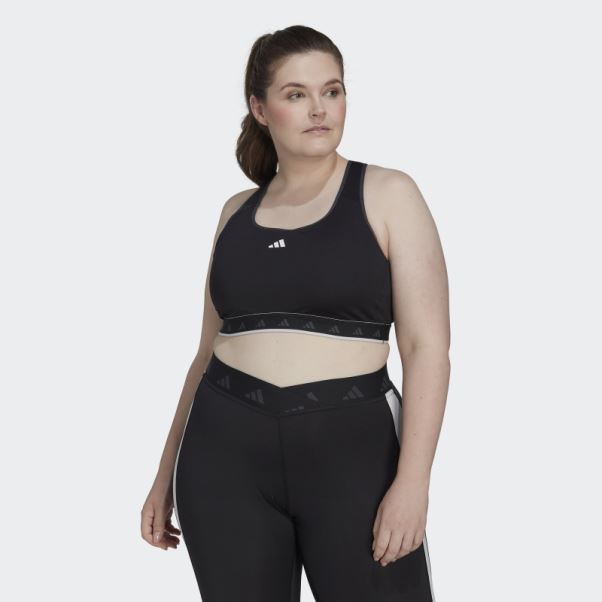 Soutien-gorge D'entraînement Techfit à Maintien Moyen Adidas Hyperglam Powerreact Noir (grande Taille)