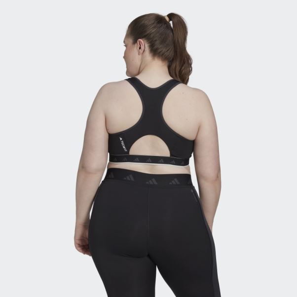 Soutien-gorge D'entraînement Techfit à Maintien Moyen Adidas Hyperglam Powerreact Noir (grande Taille)