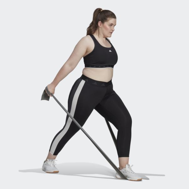 Soutien-gorge D'entraînement Techfit à Maintien Moyen Adidas Hyperglam Powerreact Noir (grande Taille)