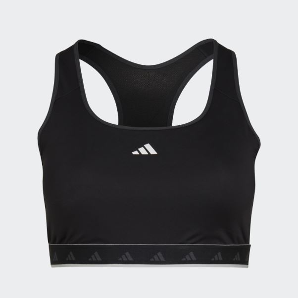 Soutien-gorge D'entraînement Techfit à Maintien Moyen Adidas Hyperglam Powerreact Noir (grande Taille)