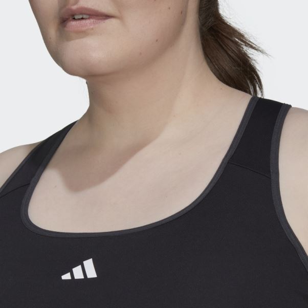 Soutien-gorge D'entraînement Techfit à Maintien Moyen Adidas Hyperglam Powerreact Noir (grande Taille)