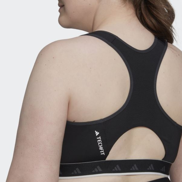 Soutien-gorge D'entraînement Techfit à Maintien Moyen Adidas Hyperglam Powerreact Noir (grande Taille)
