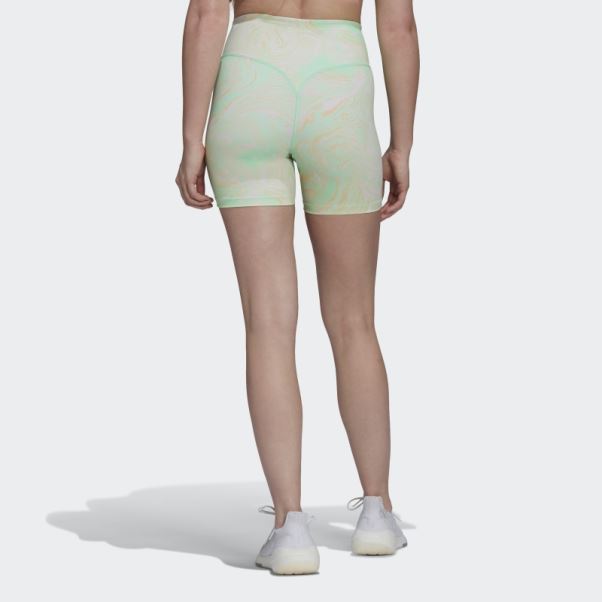 Short D'entraînement Taille Haute à Imprimé Marbré Hyperglam Aeroready Multicolore Adidas