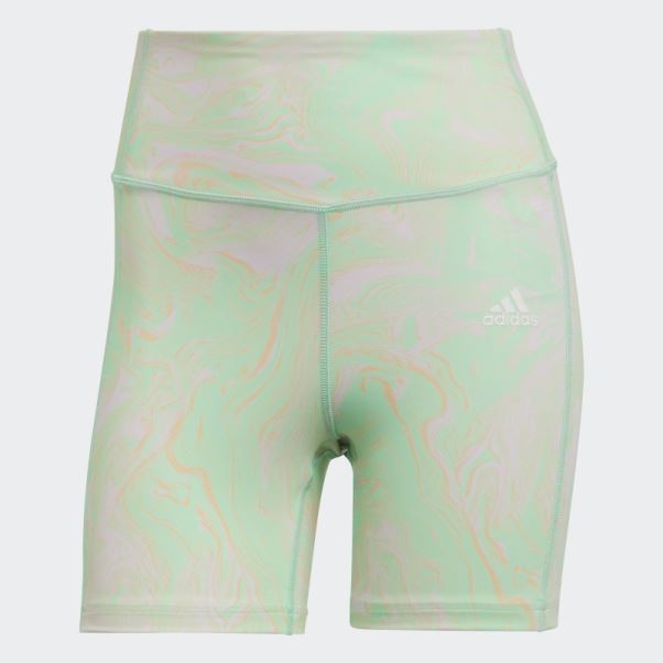 Short D'entraînement Taille Haute à Imprimé Marbré Hyperglam Aeroready Multicolore Adidas