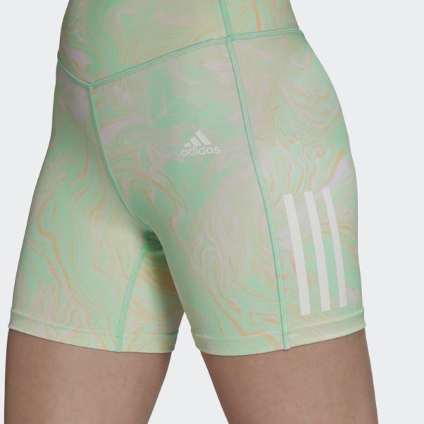 Short D'entraînement Taille Haute à Imprimé Marbré Hyperglam Aeroready Multicolore Adidas