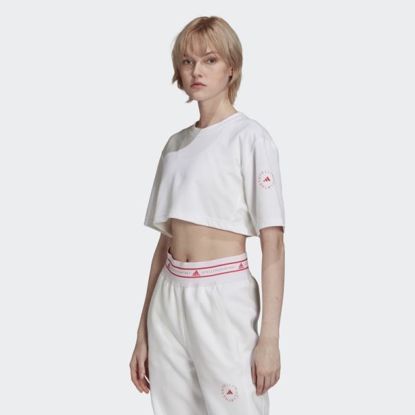 T-shirt Court Adidas By Stella Mccartney Future Playground Blanc Chaud