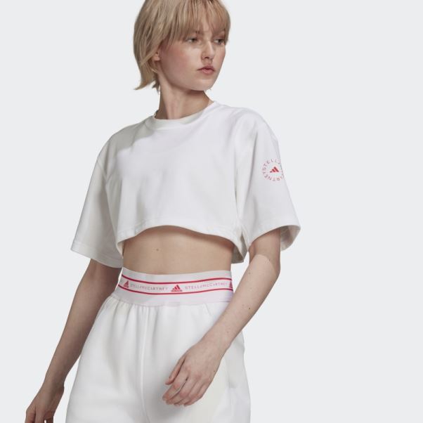 T-shirt Court Adidas By Stella Mccartney Future Playground Blanc Chaud