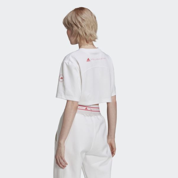 T-shirt Court Adidas By Stella Mccartney Future Playground Blanc Chaud