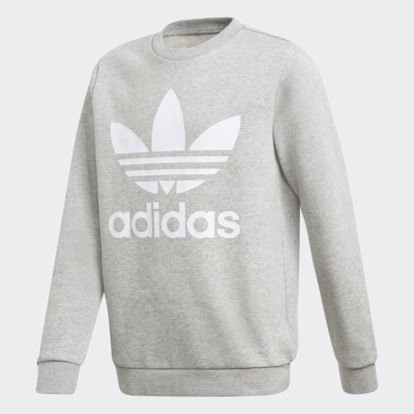 Sweat Ras Du Cou Trèfle Gris Moyen Adidas