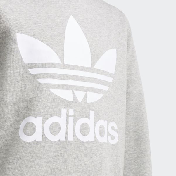 Sweat Ras Du Cou Trèfle Gris Moyen Adidas