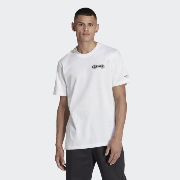 Tee Shirt Adidas Campus Graphique Blanc