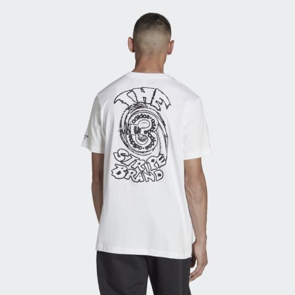 Tee Shirt Adidas Campus Graphique Blanc