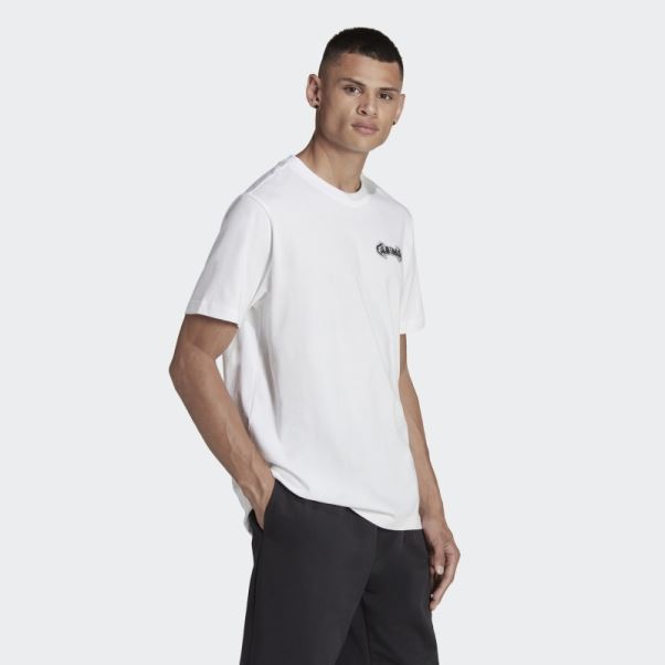Tee Shirt Adidas Campus Graphique Blanc