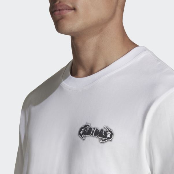 Tee Shirt Adidas Campus Graphique Blanc