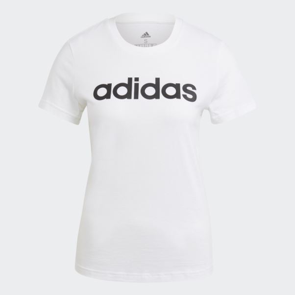 T-shirt Slim Logo Essentials Blanc Adidas