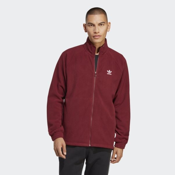 Veste Polaire Adidas Adicolor Classics Trefoil Rouge