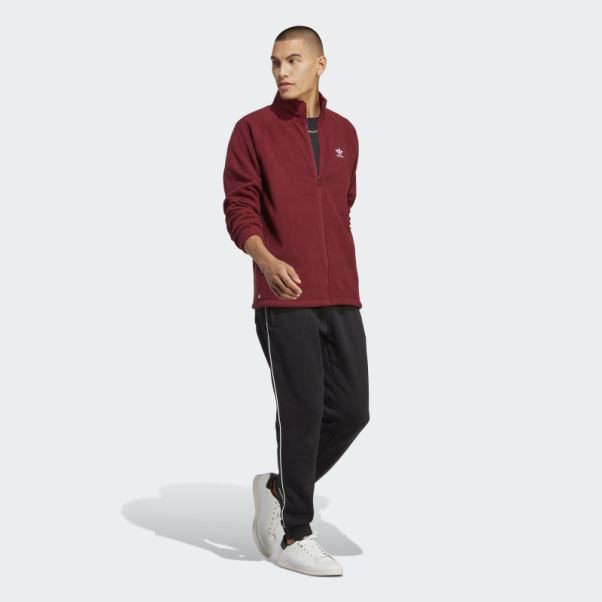 Veste Polaire Adidas Adicolor Classics Trefoil Rouge