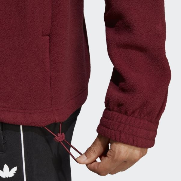 Veste Polaire Adidas Adicolor Classics Trefoil Rouge