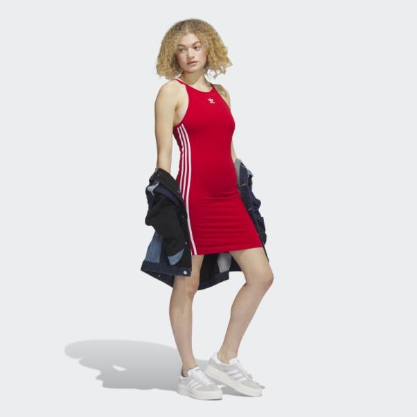 Adidas Adicolor Classics Robe D'été Moulante écarlate