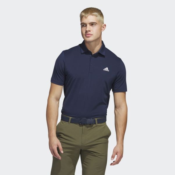 Polo Adidas Ultimate365 Solide Poitrine Gauche Bleu Marine
